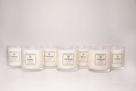 Bundle of Seven Affirmation Candles - 17.5 oz Each