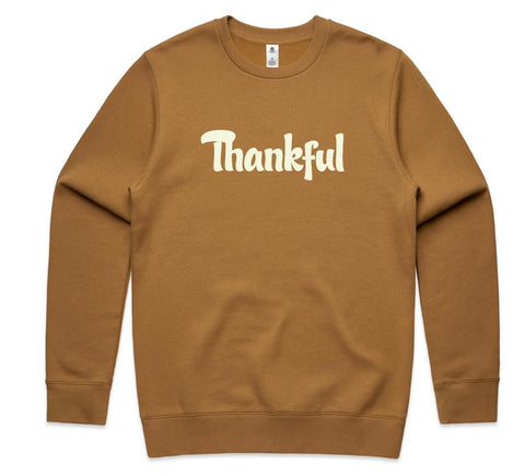 Thankful Puff Print Crewneck Sweater
